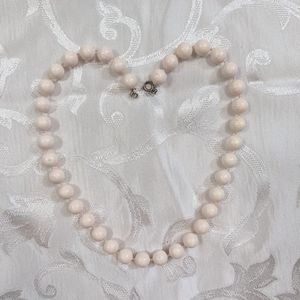 Pastel Pink Faux Pearl Necklace